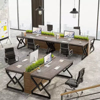 Bureau exécutif Lantine 62.99 pouces, grand bureau d'ordinateur de bureau avec plateau en bois extra épais et structure métallique