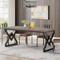 Bureau exécutif Lantine 62.99 pouces, grand bureau d'ordinateur de bureau avec plateau en bois extra épais et structure métallique