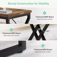Bureau exécutif Lantine 62.99 pouces, grand bureau d'ordinateur de bureau avec plateau en bois extra épais et structure métallique