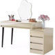 Lantine bureau blanc avec 5 tiroirs, bureau à domicile moderne avec tiroirs de rangement et support d'imprimante