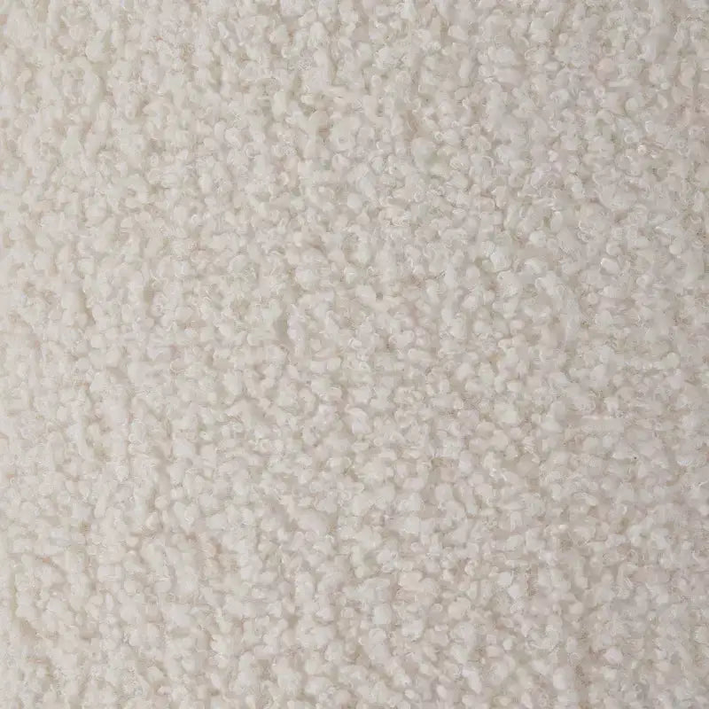 Ottoman de rangement rond capitonné en bouclette Ornavo Home Donovan - Blanc