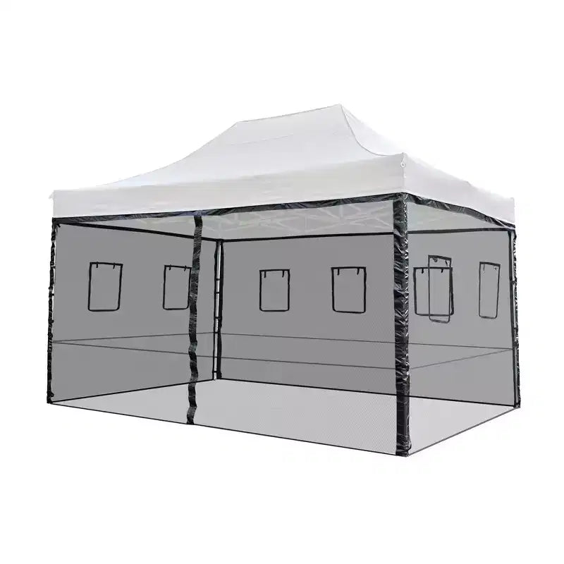 4 parois latérales en maille Instahibit pour tente pop-up de 15x10 pieds avec fenêtres, idéal pour stands de nourriture et foires