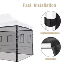 4 parois latérales en maille Instahibit pour tente pop-up de 15x10 pieds avec fenêtres, idéal pour stands de nourriture et foires