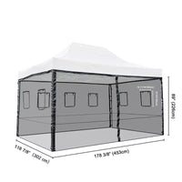 4 parois latérales en maille Instahibit pour tente pop-up de 15x10 pieds avec fenêtres, idéal pour stands de nourriture et foires