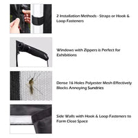 4 parois latérales en maille Instahibit pour tente pop-up de 15x10 pieds avec fenêtres, idéal pour stands de nourriture et foires