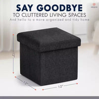 Ottoman de rangement carré pliable Ornavo Home - 12 po
