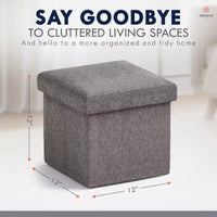 Ottoman de rangement carré pliable Ornavo Home - 12 po
