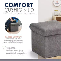 Ottoman de rangement carré pliable Ornavo Home - 12 po