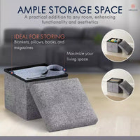 Ottoman de rangement carré pliable Ornavo Home - 12 po