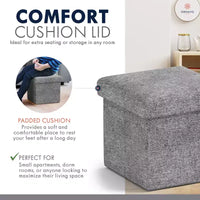 Ottoman de rangement carré pliable Ornavo Home - 12 po