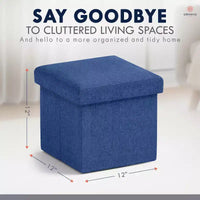 Ottoman de rangement carré pliable Ornavo Home - 12 po