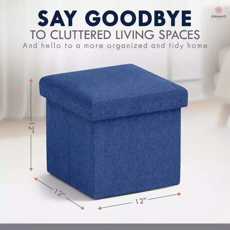 Ottoman de rangement carré pliable Ornavo Home - 12 po