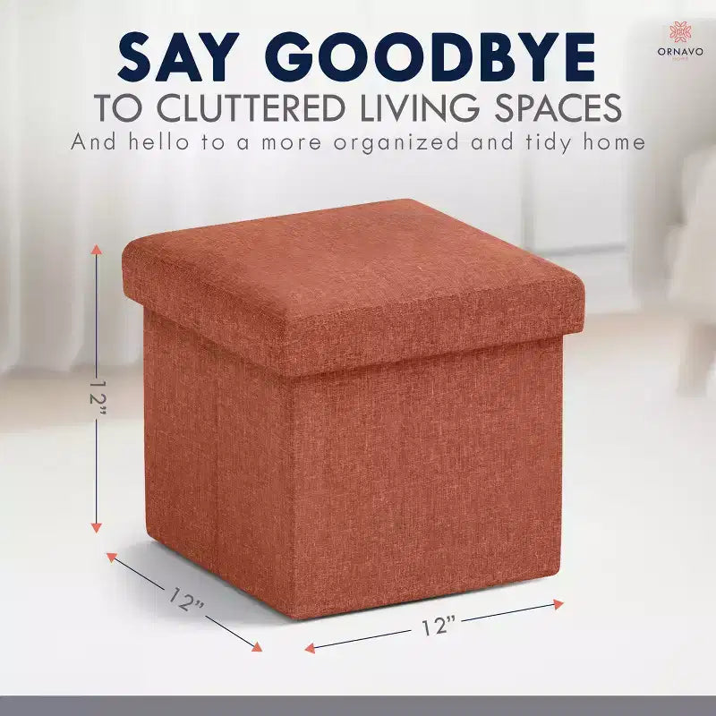 Ottoman de rangement carré pliable Ornavo Home - 12 po