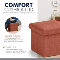 Ottoman de rangement carré pliable Ornavo Home - 12 po