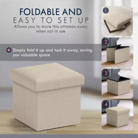 Ottoman de rangement carré pliable Ornavo Home - 12 po