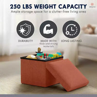 Ottoman de rangement carré pliable Ornavo Home - 12 po