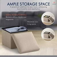 Ottoman de rangement carré pliable Ornavo Home - 12 po
