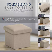Ottoman de rangement carré pliable Ornavo Home - 12 po