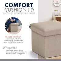 Ottoman de rangement carré pliable Ornavo Home - 12 po