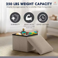 Ottoman de rangement carré pliable Ornavo Home - 12 po