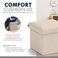 Ottoman de rangement carré pliable Ornavo Home - 12 po