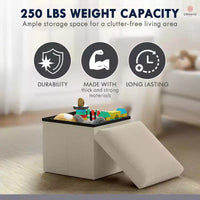 Ottoman de rangement carré pliable Ornavo Home - 12 po