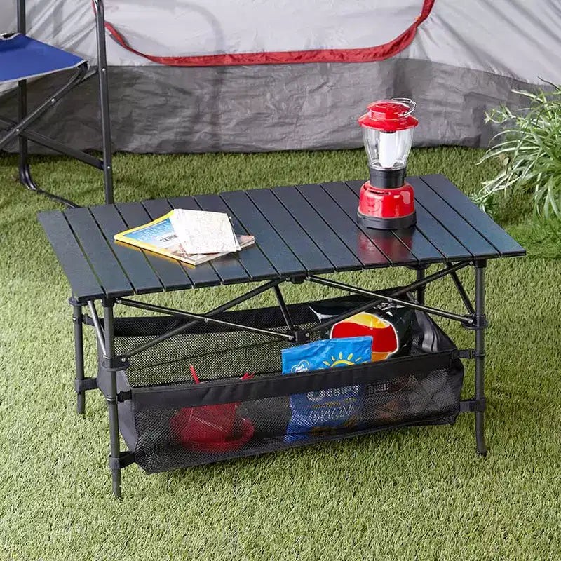 Table de camping pliante portable d'extérieur The Lakeside Collection avec sac de rangement -