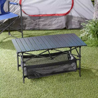 Table de camping pliante portable d'extérieur The Lakeside Collection avec sac de rangement -