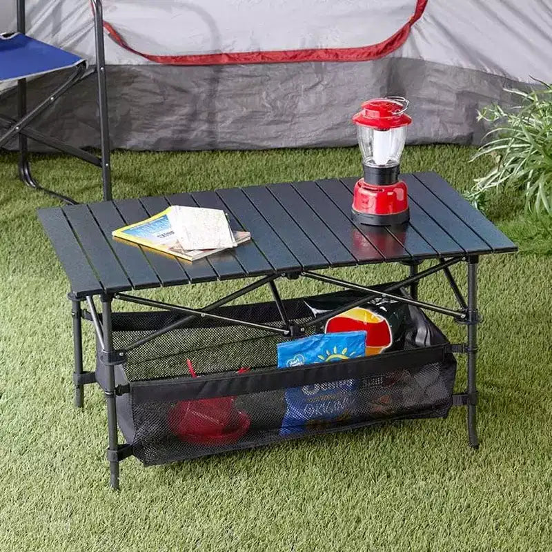 Table de camping pliante portable d'extérieur The Lakeside Collection avec sac de rangement -