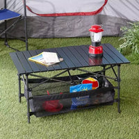 Table de camping pliante portable d'extérieur The Lakeside Collection avec sac de rangement -