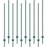 VEVOR Piquet de clôture 6 pieds, lot de 10 piquets en T robustes en metal, piquets de clôture en acier solides pour jardin, cour, pelouse, fermes et clôtures grillagees d'extérieur