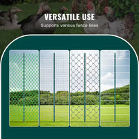 VEVOR Piquet de clôture 6 pieds, lot de 10 piquets en T robustes en metal, piquets de clôture en acier solides pour jardin, cour, pelouse, fermes et clôtures grillagees d'extérieur
