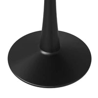 LeisureMod Bristol 40 table de salle à manger ronde, plateau en pierre frittée table café d'appoint et base piédestal robuste en acier noir pour cuisine et petits espaces