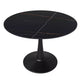 LeisureMod Bristol 40 Round Dining Table  Sintered Stone Top Accent Caf Table & Sturdy Steel Black Pedestal Base for Kitchen and Small Spaces