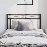 vidaXL Tête de lit en métal, Tête de lit en acier pour lit, Noir, Jumeau