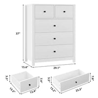 Commode à 5 tiroirs Garvee pour chambre à coucher, commode haute moderne avec tiroirs de rangement, commode en bois pour chambre à coucher, entrée, couloir