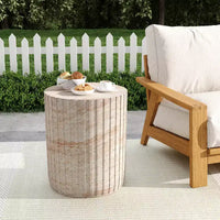 Christopher Knight Home Siani Table d'appoint extérieure minimaliste cylindrique en béton léger