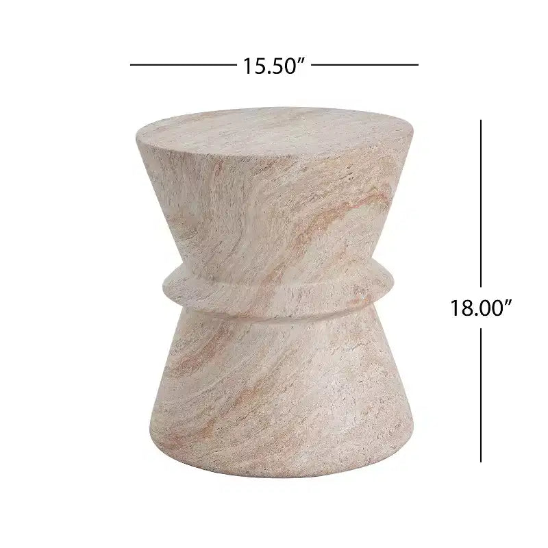 Christopher Knight Home Sveta Table d'appoint extérieure moderne en sablier en béton léger
