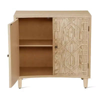 Meuble d'appoint contemporain Christopher Knight Home Sonja à motif géométrique avec étagères réglables et portes