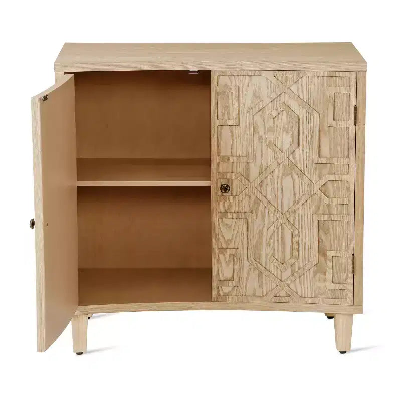 Meuble d'appoint contemporain Christopher Knight Home Sonja à motif géométrique avec étagères réglables et portes