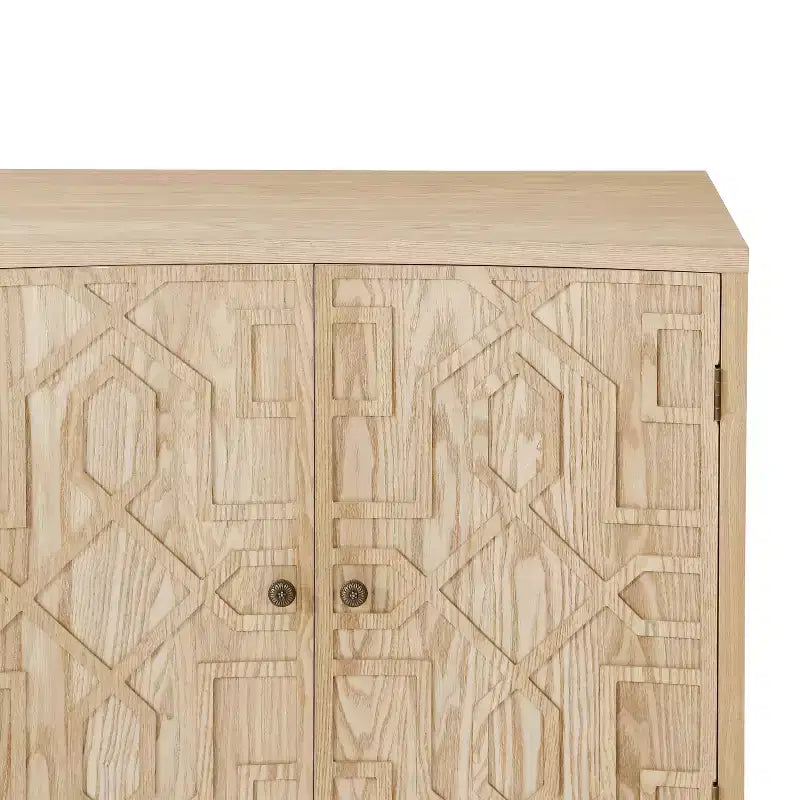 Meuble d'appoint contemporain Christopher Knight Home Sonja à motif géométrique avec étagères réglables et portes