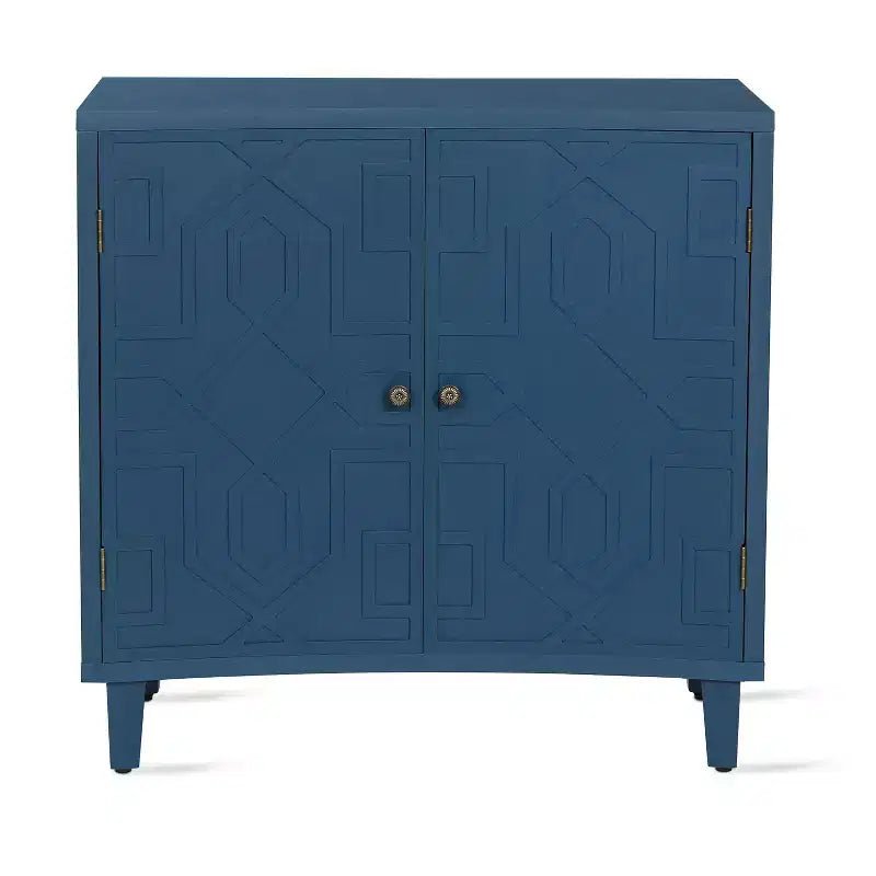 Meuble d'appoint contemporain Christopher Knight Home Sonja à motif géométrique avec étagères réglables et portes