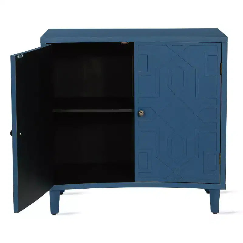 Meuble d'appoint contemporain Christopher Knight Home Sonja à motif géométrique avec étagères réglables et portes