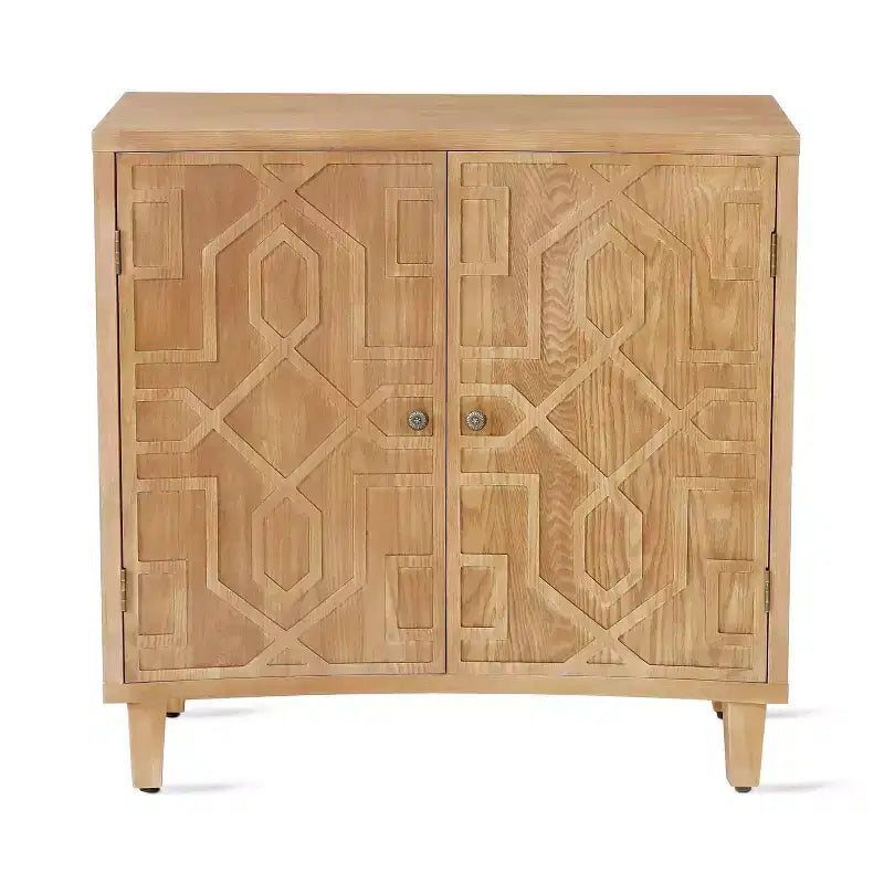 Meuble d'appoint contemporain Christopher Knight Home Sonja à motif géométrique avec étagères réglables et portes