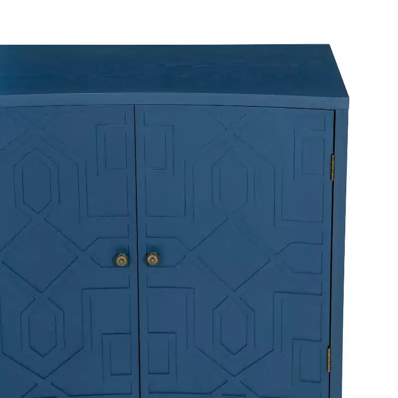 Meuble d'appoint contemporain Christopher Knight Home Sonja à motif géométrique avec étagères réglables et portes