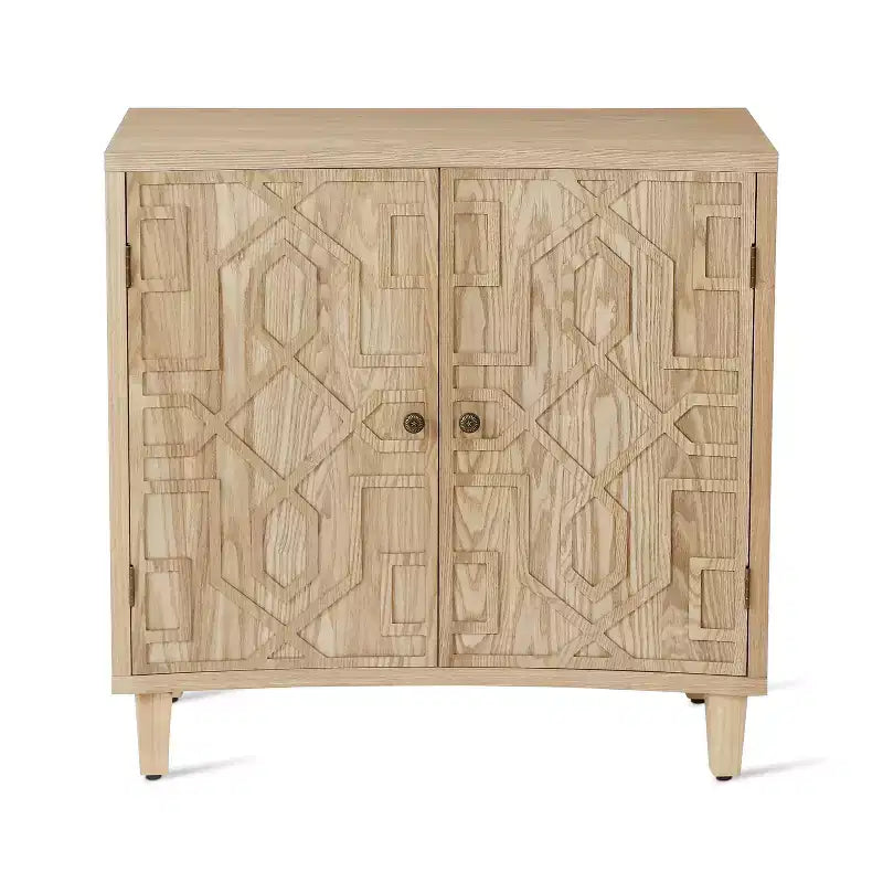 Meuble d'appoint contemporain Christopher Knight Home Sonja à motif géométrique avec étagères réglables et portes