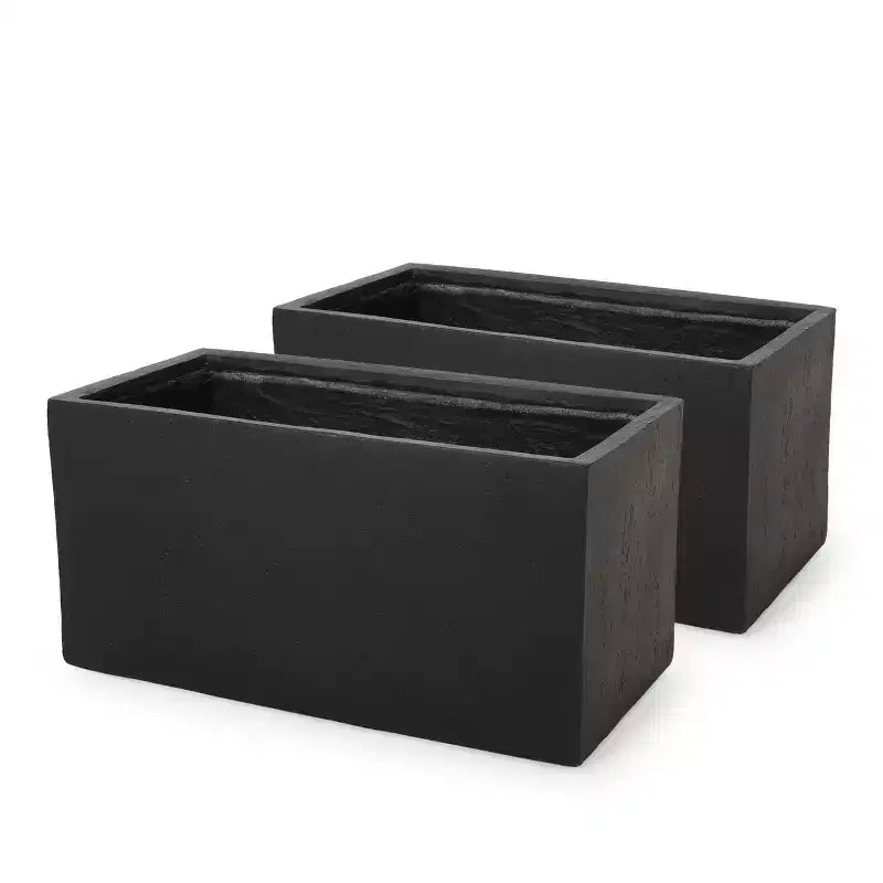 Christopher Knight Home Ella Jardinage d'extérieur jardinière rectangulaire en béton légère (lot de 2)