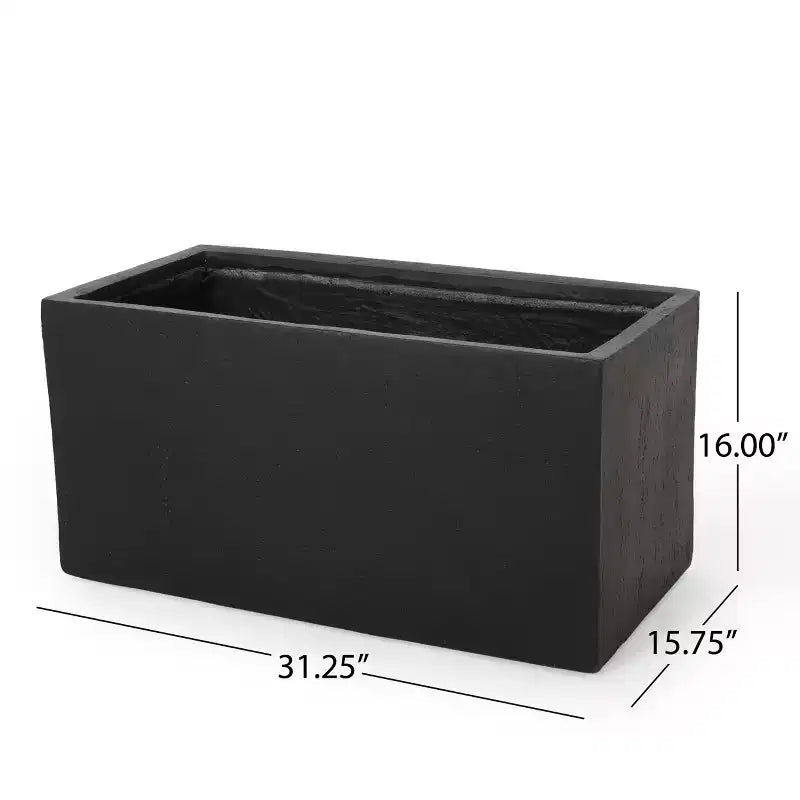Jardinière rectangulaire d'extérieur moderne en béton léger Christopher Knight Home Ella