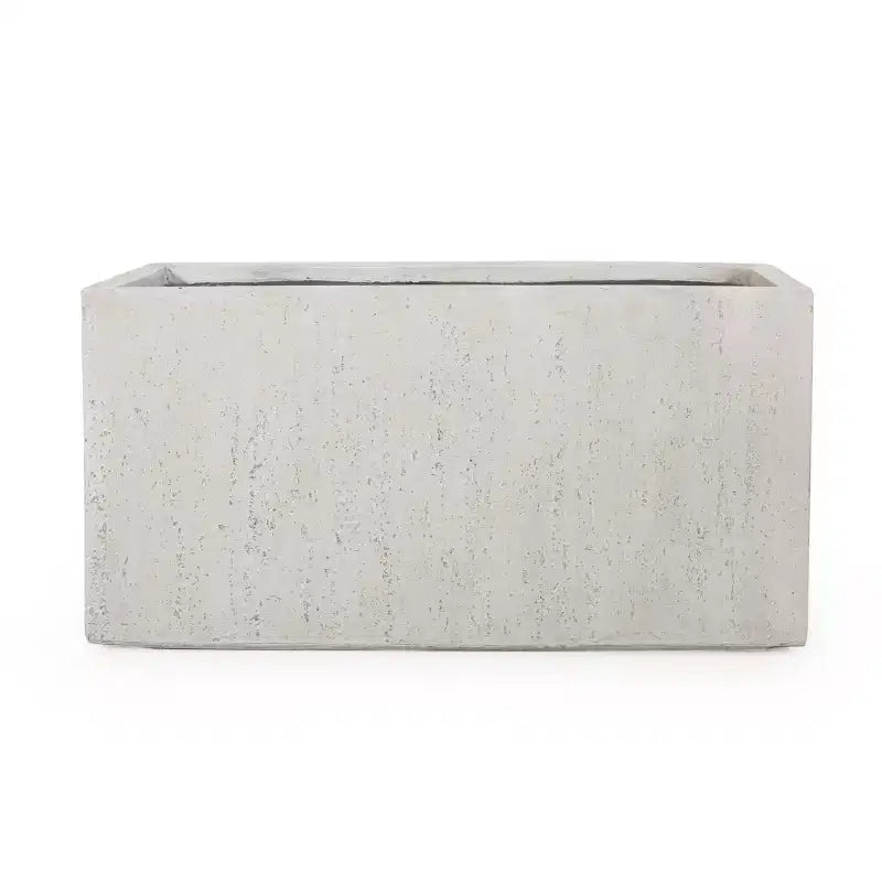 Jardinière rectangulaire d'extérieur moderne en béton léger Christopher Knight Home Ella