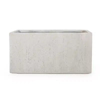 Jardinière rectangulaire d'extérieur moderne en béton léger Christopher Knight Home Ella